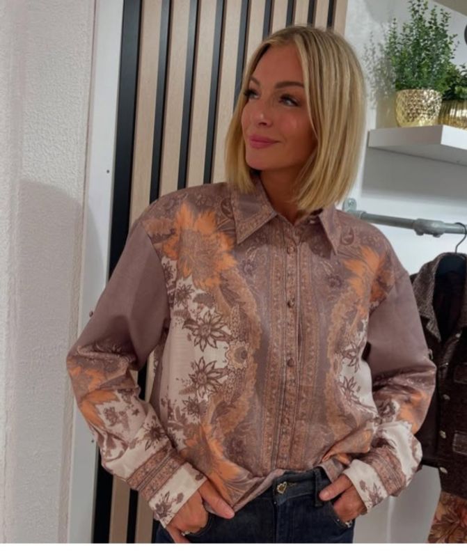 Lecoco bluse taupe