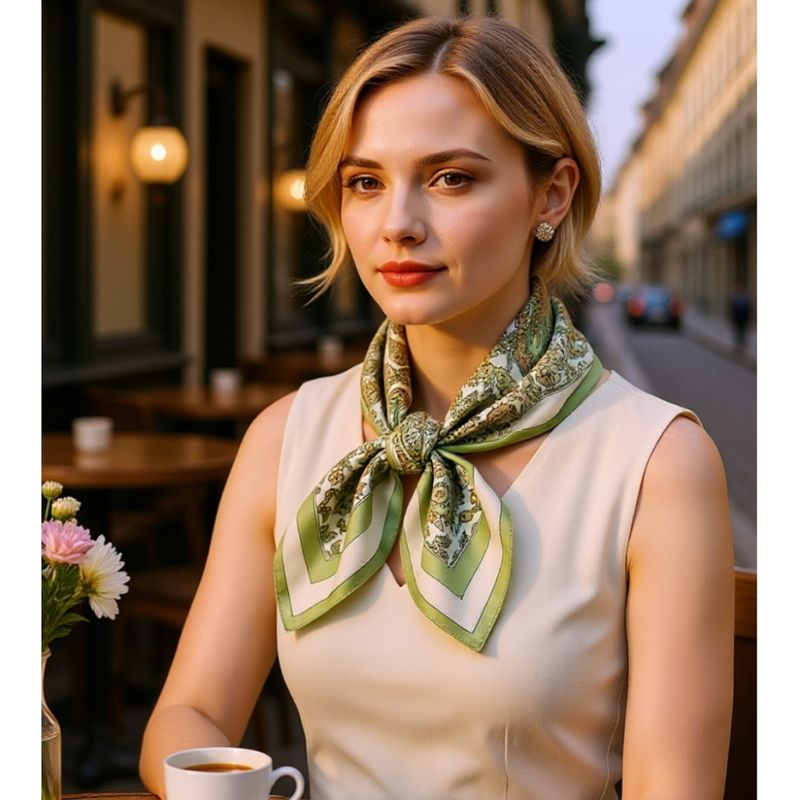 Grønt silke skjerf