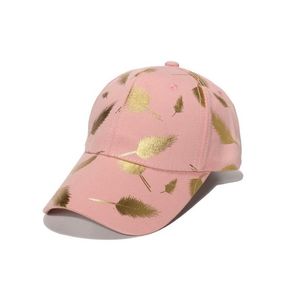 Hovedbilde Rosa caps med gull fjær