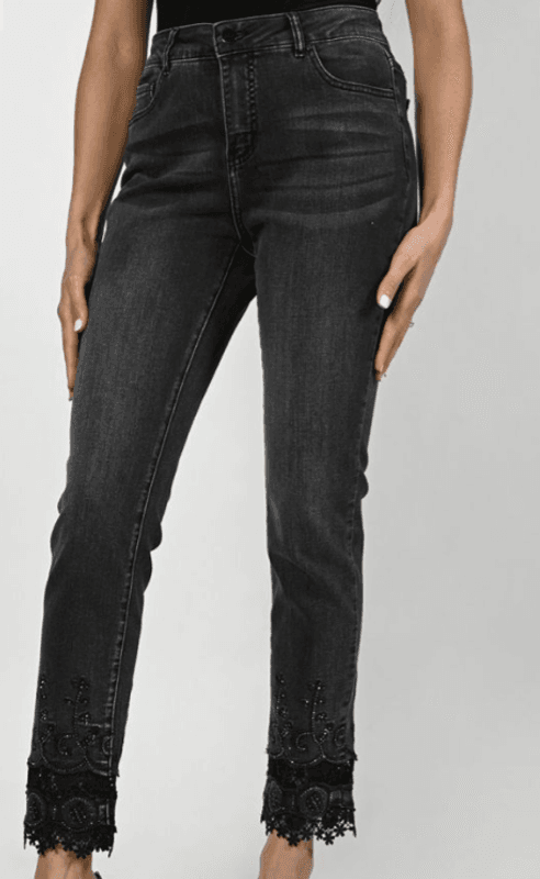 Frank Lyman Sorte Jeans Med Stener