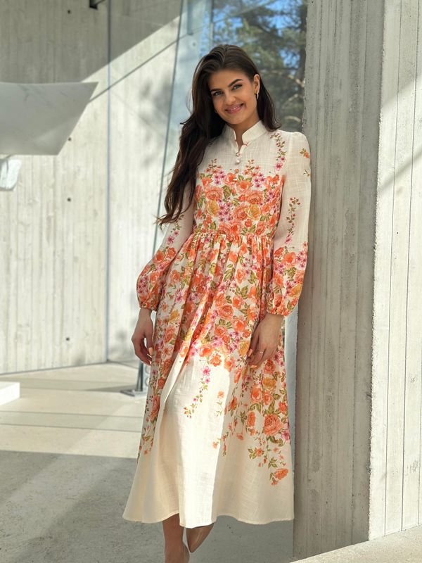 Zaria kjole cream korall