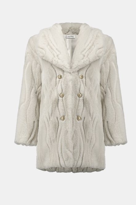 Hovedbilde Textured Faux Fur Shawl Collar Coat