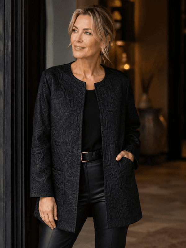 Margit Brandt sort brokade  jakke