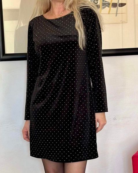 Aime sort kjole med diamant print