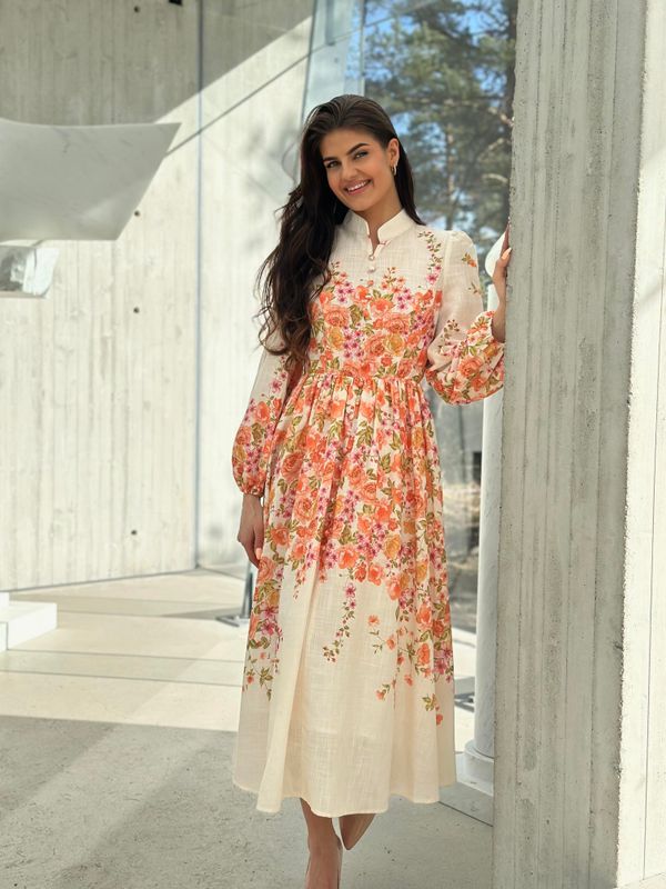 Zaria kjole cream korall