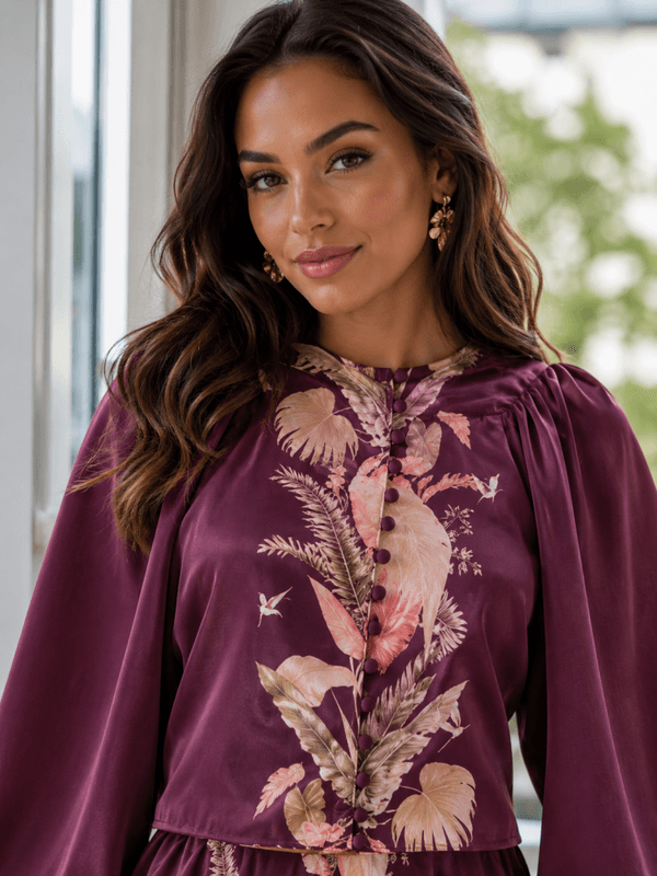 Lecoco Burgunder rød bluse