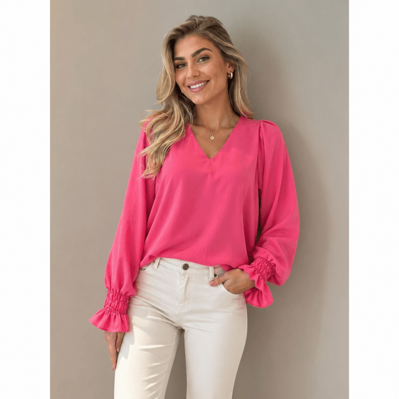 Fuxia rosa bluse
